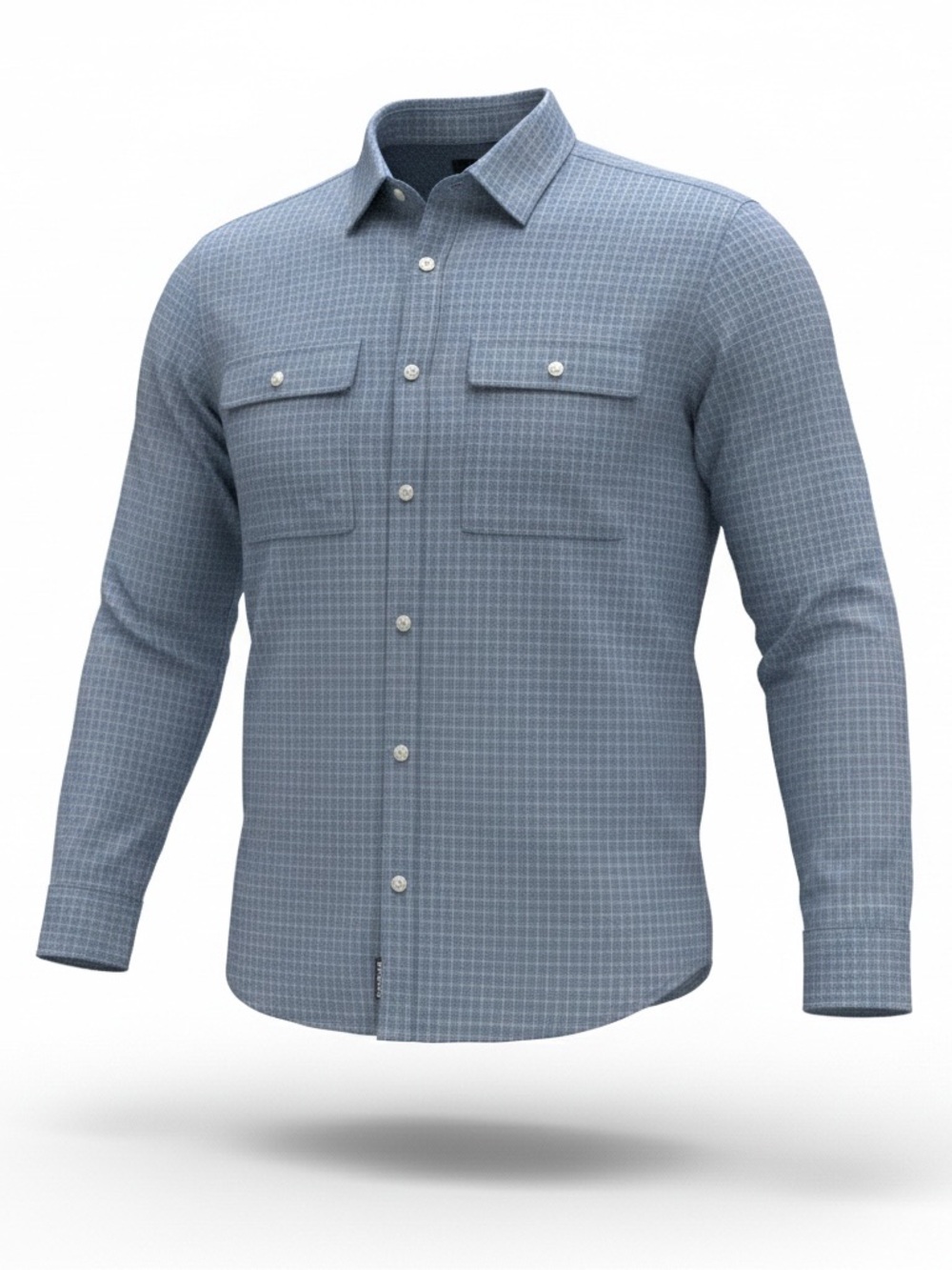 Prana Men's Blue Button-Down Long-Sleeve Shirt